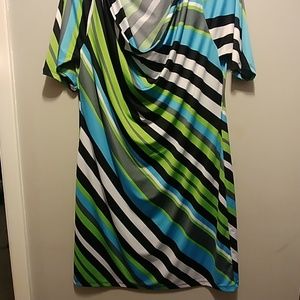 Striped spring short sleeve dress